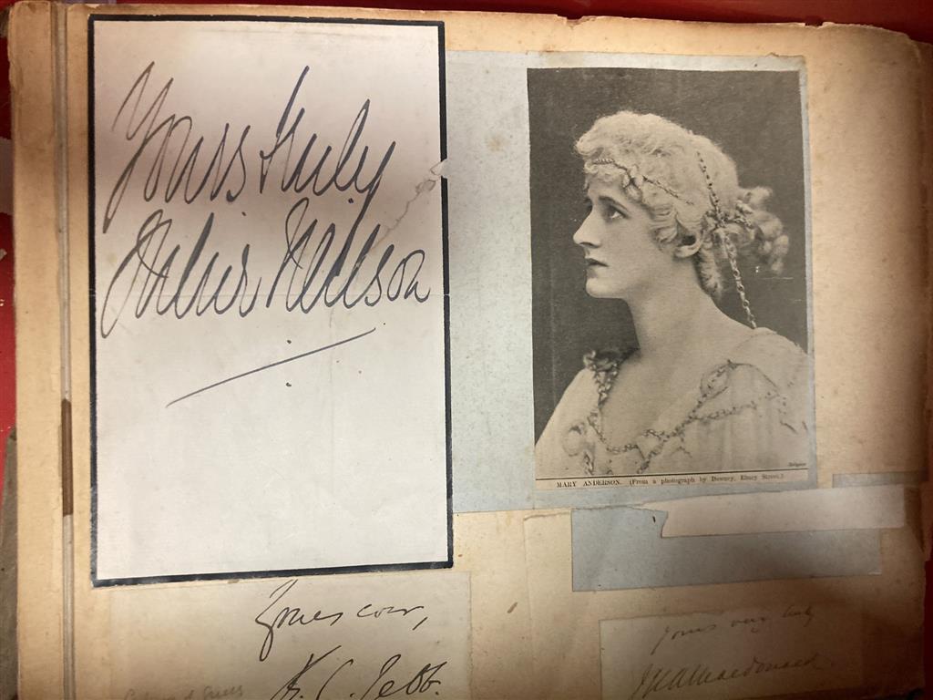 Various autograph albums, famous people of the day, Victorian and later